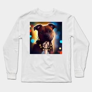 Cute Staffordshire Bull Terrier Drawing Long Sleeve T-Shirt